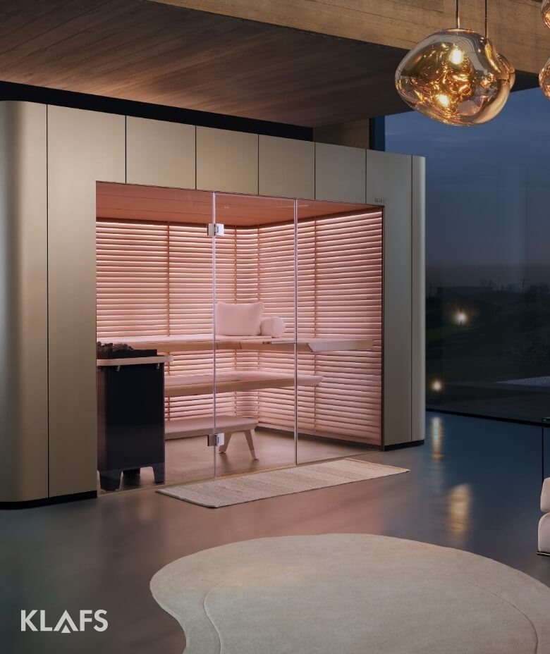 Sauna Vorderansicht, Klafs