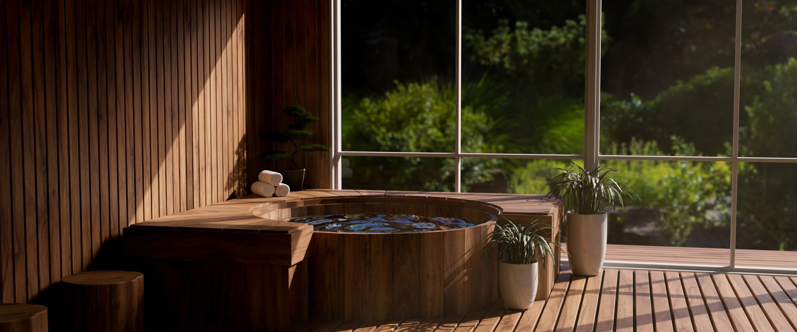 Bild einer Hottub in moderner Holzoptik